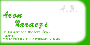 aron maraczi business card